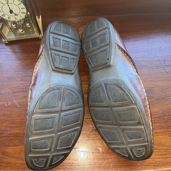 Sandro Moscoloni Camel Brown Leather Loafers 9 D 41 - Picture 6 of 8